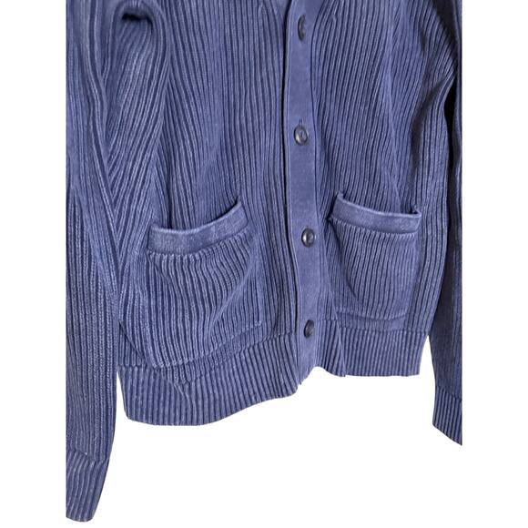 GAP 1969 Premium blue ribbed button up cardigan sweater - Picture 6 of 9